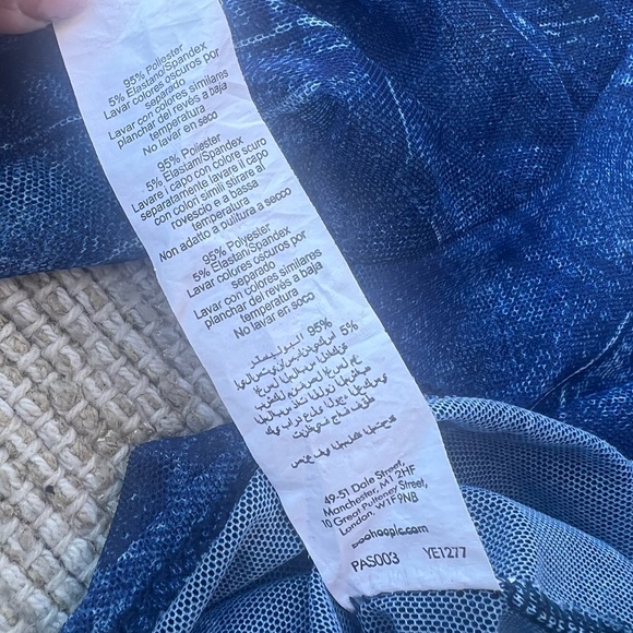 Nasty Gal Collection Sheer Long Sleeve Jean Print Top size 6 - Picture 5 of 7